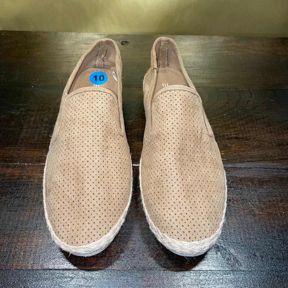 NEW Women's Espirit‎ Nadine Espadrille Brown Canvas Shoes Sz 10 M